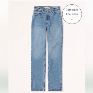 Abercrombie Ultra High Rise 90s Straight Medium Wash Jeans
